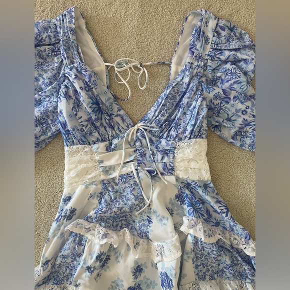 For Love and Lemons Rosalyn Mini Dress blue - Picture 3 of 12